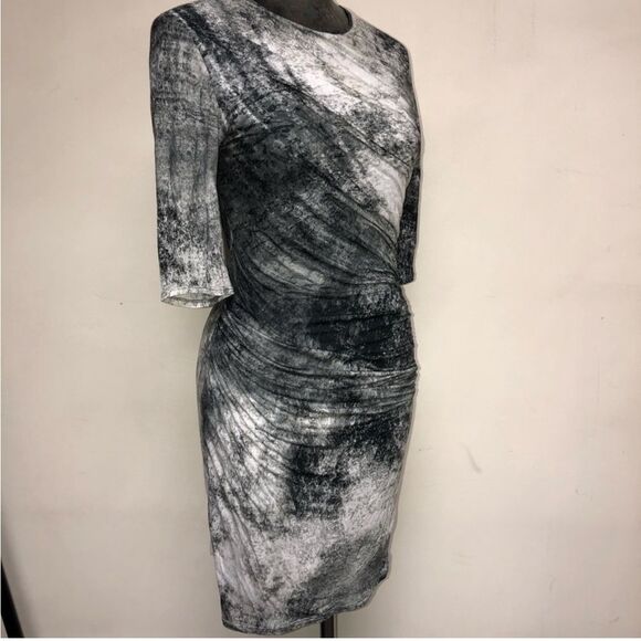 Helmut Lang Side Ruched Fitted Tee Dress Size Small - Picture 3 of 6